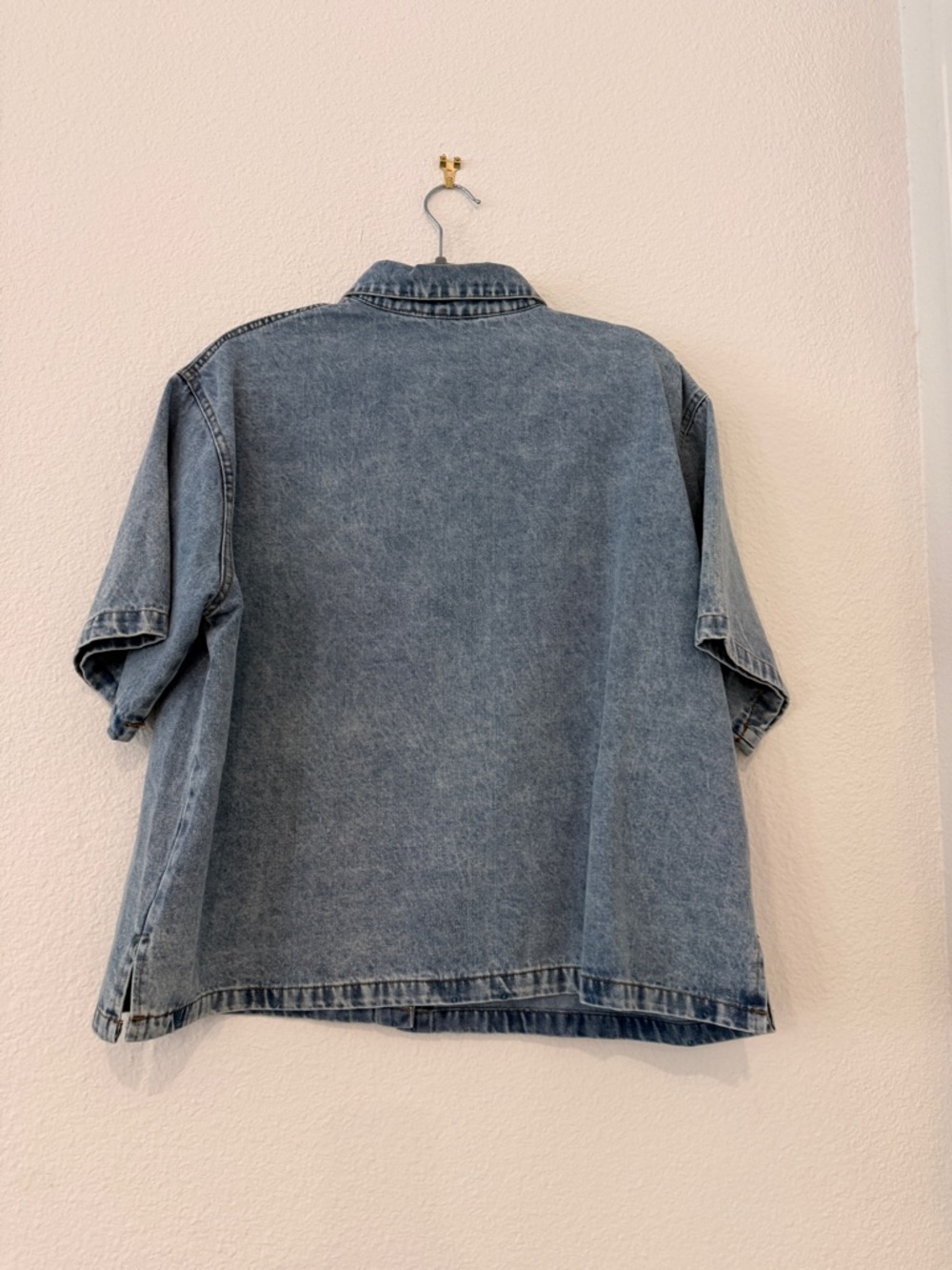 Light Wash Denim Button-Up Shirt - Picture 2 of 3